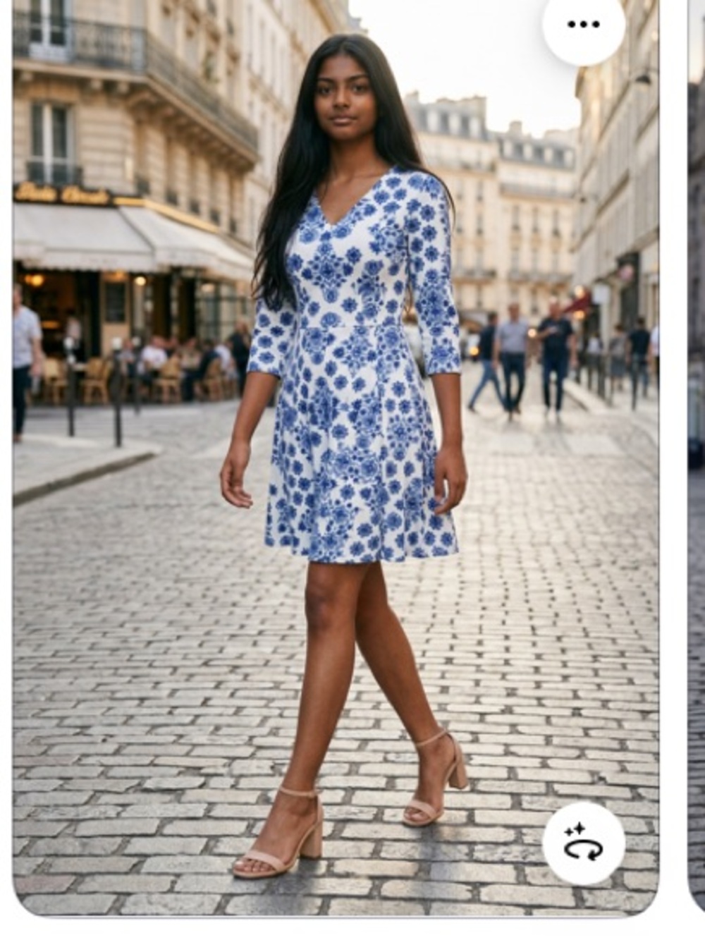 New blue & white floral dress